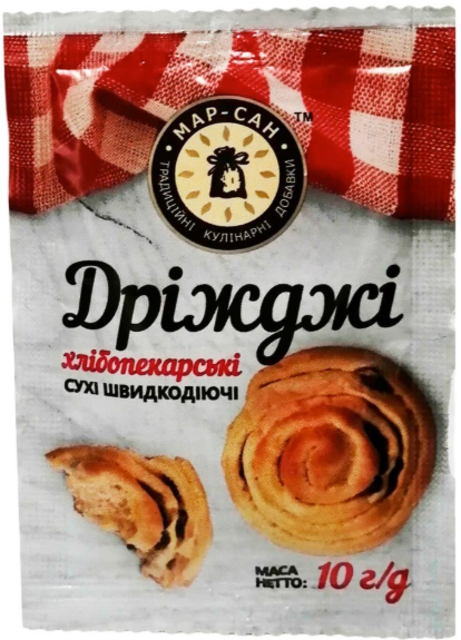 Дріжджі Мар-Сан хлібопекарські швидкодіючі сухі 10 г
